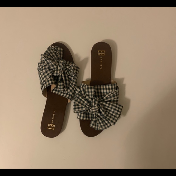 PEGGY SANDAL - DARK GREEN GINGHAM E8 by Miista - Picture 2 of 5